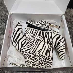 Guess Zebra Ankle Boot Size 8.5